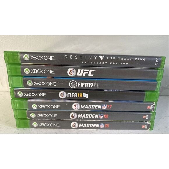 Xbox One Bundle Of (7) Games Madden 15, 16 17, FIFA 18 19 UFC Destiny - Picture 1 of 3